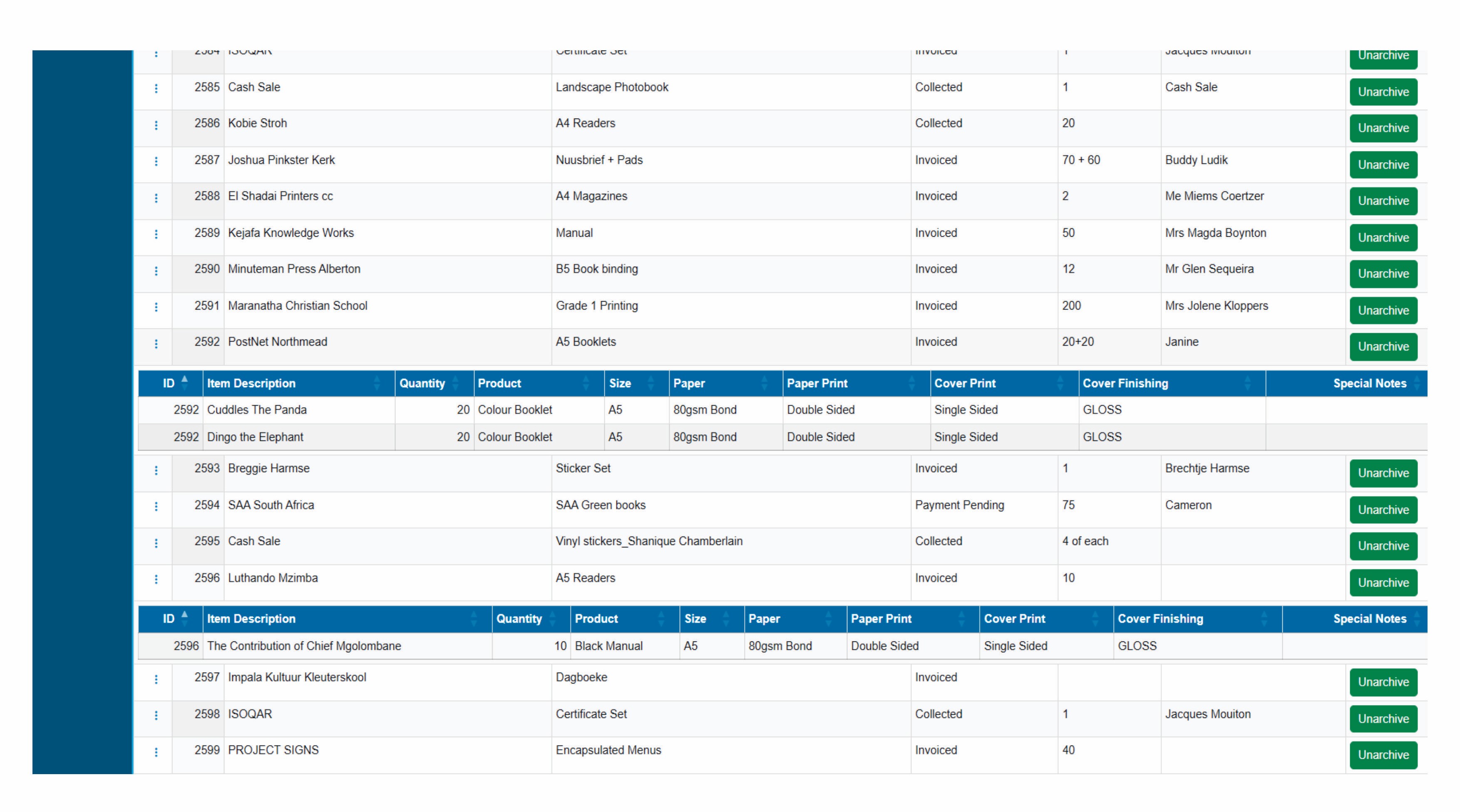 Archive and retrieve completed jobs